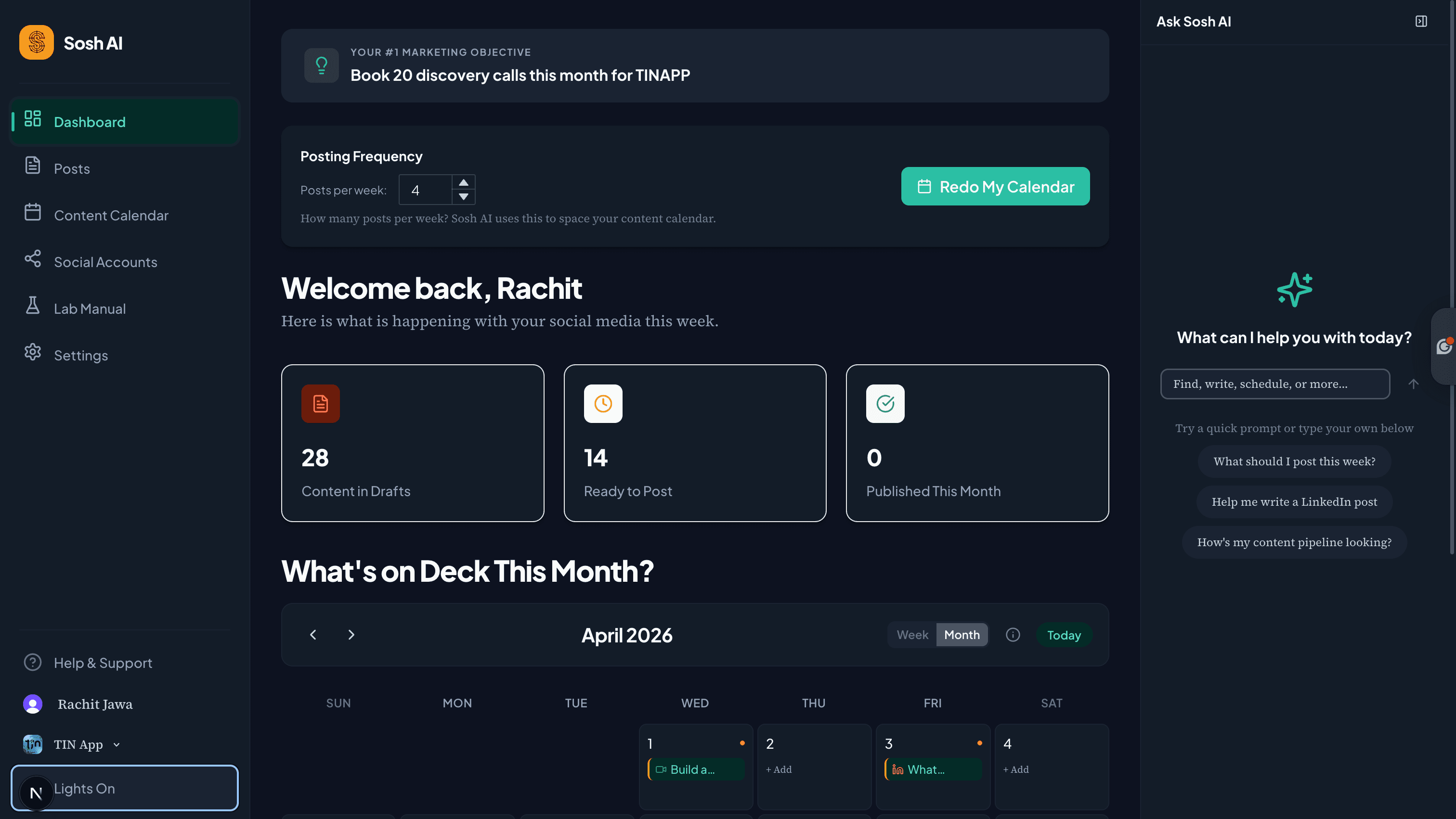 Sosh AI Dashboard