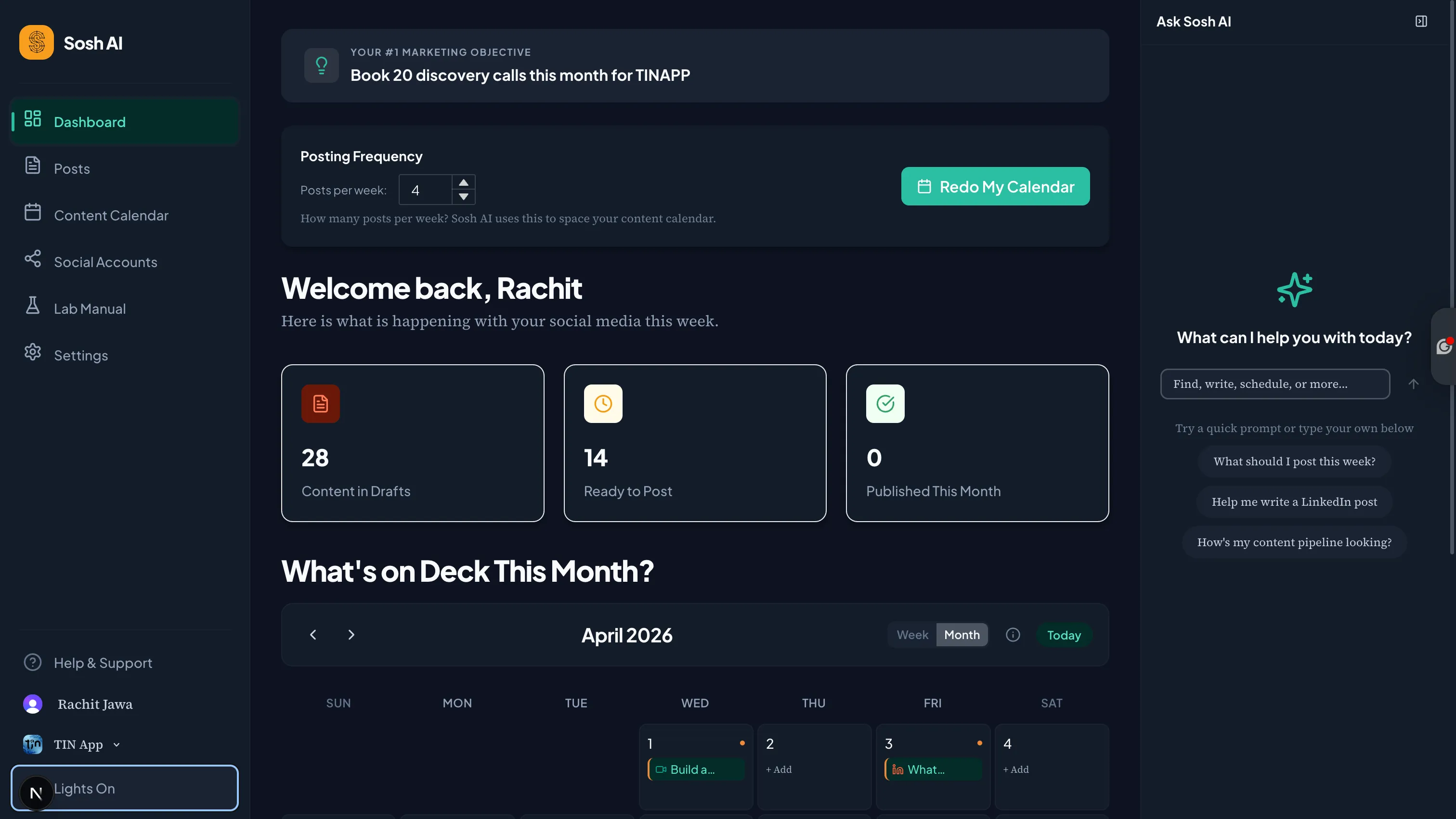 Sosh AI Dashboard